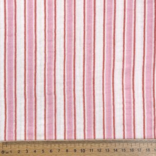 Mușelină YARN DYED Stripe in stripe pink