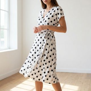 Viscoză RADIANCE Polka BIG dot white