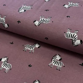 Țesătură din bumbac FLANNEL Zebras mauve