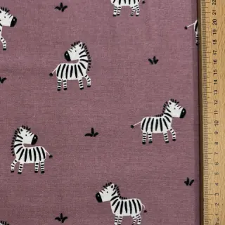 Țesătură din bumbac FLANNEL Zebras mauve