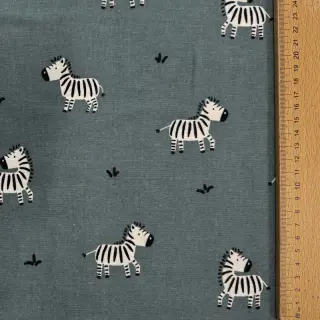 Țesătură din bumbac FLANNEL Zebras green