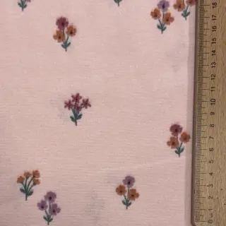 Țesătură din bumbac FLANNEL Flowers light pink