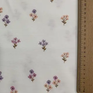 Țesătură din bumbac FLANNEL Flowers white