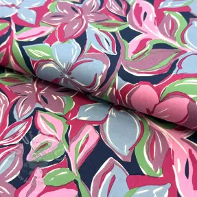 Țesătură din bumbac VISCOSE Flowers green
