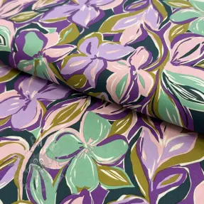 Țesătură din bumbac VISCOSE Flowers cobalt
