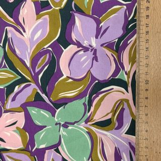 Țesătură din bumbac VISCOSE Flowers cobalt