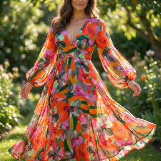 Viscoză ECOVERO Flowers multi digital print