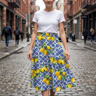 Țesătură din bumbac VISCOSE Lemons digital print