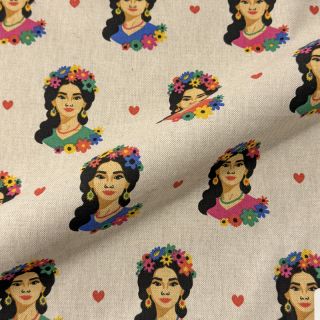 Țesătură decorativă Linenlook premium Viva Flower Girl