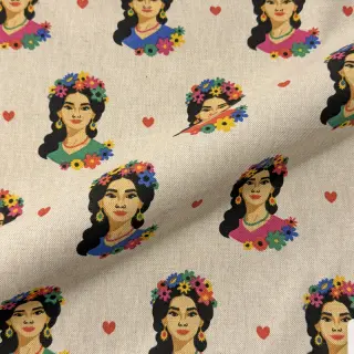 Țesătură decorativă Linenlook premium Viva Flower Girl