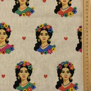 Țesătură decorativă Linenlook premium Viva Flower Girl