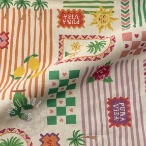 Țesătură decorativă Linenlook Pura Vida Patch digital print