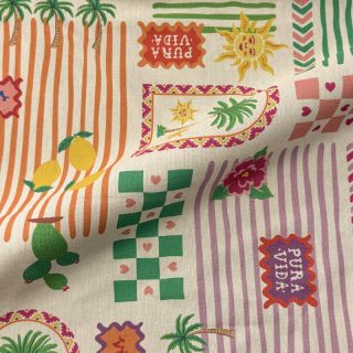 Țesătură decorativă Linenlook Pura Vida Patch digital print