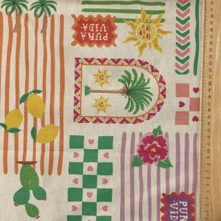 Țesătură decorativă Linenlook Pura Vida Patch digital print