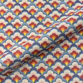 Țesătură decorativă Linenlook Graphic Flower Scale digital print