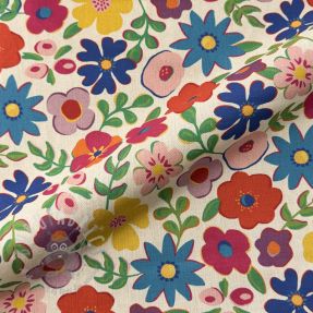 Țesătură decorativă Linenlook Flower Fiesta Field digital print