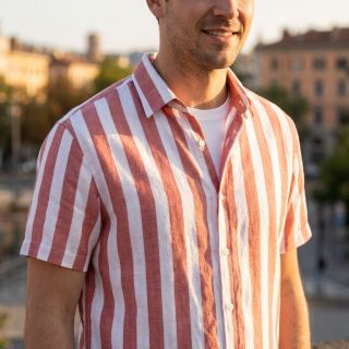 Viscoză YARN DYED Stripes BIG orange