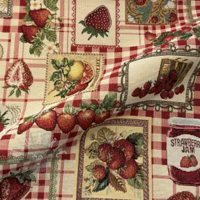 Țesătură decorativă GOBELIN premium Strawberry Jam Check