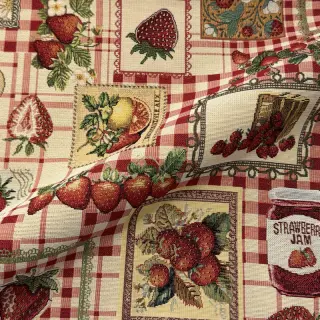 Țesătură decorativă GOBELIN premium Strawberry Jam Check