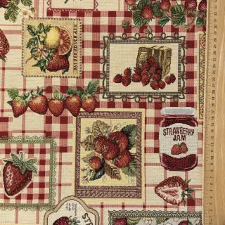 Țesătură decorativă GOBELIN premium Strawberry Jam Check