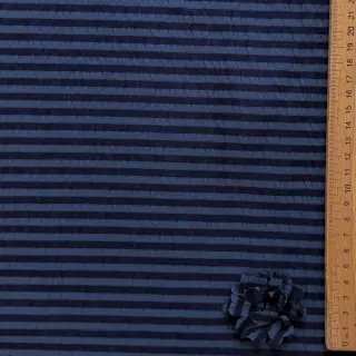 Viscoză YARN DYED Stripes and flowers navy