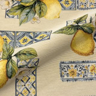 Țesătură decorativă GOBELIN premium Citrus Lemon Azulejos