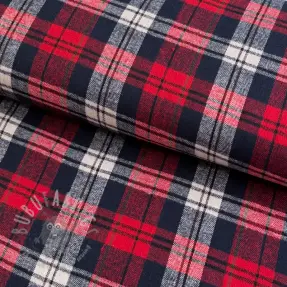 Scottish Check YARN DYED BRUSHED Atlas red