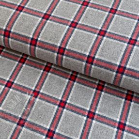 Țesătură din bumbac YARN DYED BRUSHED Check Dara grey