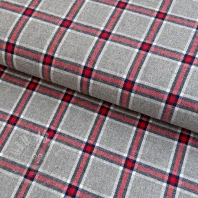 Țesătură din bumbac YARN DYED BRUSHED Check Dara grey