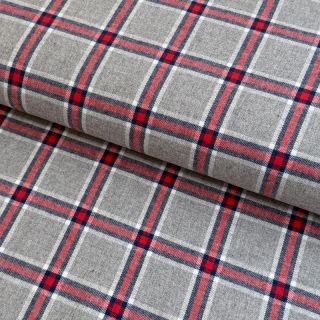 Țesătură din bumbac YARN DYED BRUSHED Check Dara grey