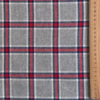 Țesătură din bumbac YARN DYED BRUSHED Check Dara grey