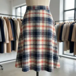 Țesătură din bumbac YARN DYED BRUSHED Check Mia navy