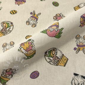 Țesătură decorativă Linenlook Tomte Easter Egg digital print