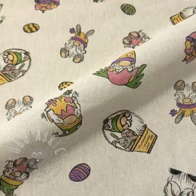 Țesătură decorativă Linenlook Tomte Easter Egg digital print