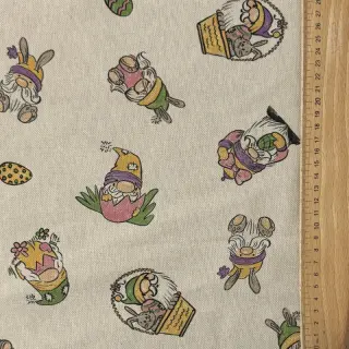 Țesătură decorativă Linenlook Tomte Easter Egg digital print