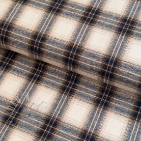 Țesătură din bumbac YARN DYED BRUSHED Check Tim beige