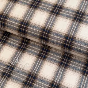 Țesătură din bumbac YARN DYED BRUSHED Check Tim beige
