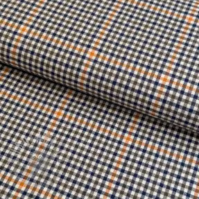 Țesătură din bumbac YARN DYED BRUSHED Check Mike ecru