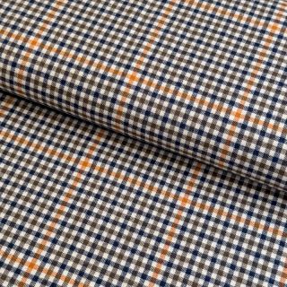 Țesătură din bumbac YARN DYED BRUSHED Check Mike ecru