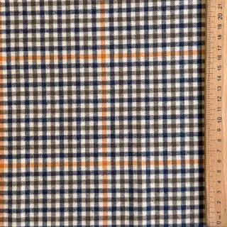 Țesătură din bumbac YARN DYED BRUSHED Check Mike ecru