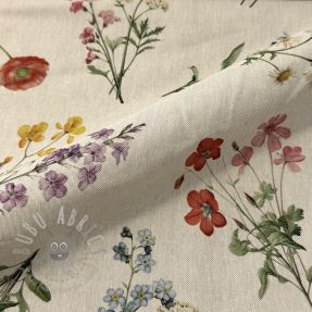 Țesătură decorativă Linenlook Delicate Floral Field digital print