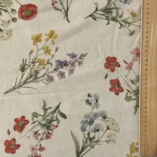 Țesătură decorativă Linenlook Delicate Floral Field digital print