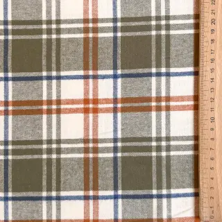 Țesătură din bumbac YARN DYED BRUSHED Check Mia olive