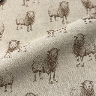 Țesătură decorativă Linenlook Pen Drawing Sheep digital print