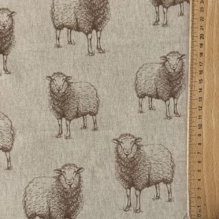 Țesătură decorativă Linenlook Pen Drawing Sheep digital print