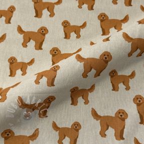 Țesătură decorativă Linenlook Labradoodle Dog Love digital print