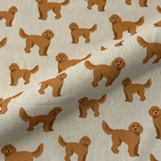 Țesătură decorativă Linenlook Labradoodle Dog Love digital print