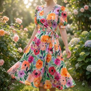 Viscoză RADIANCE Flowers Lirie digital print