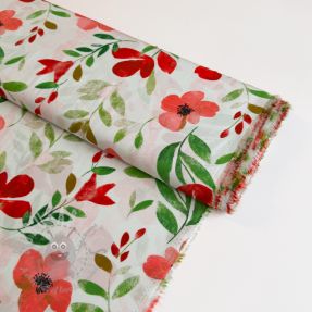 Viscoză RADIANCE Flowers Conie red digital print