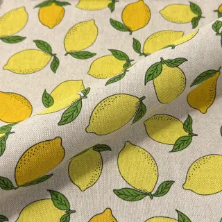 Țesătură decorativă Linenlook premium Sunny Lemon Fruit